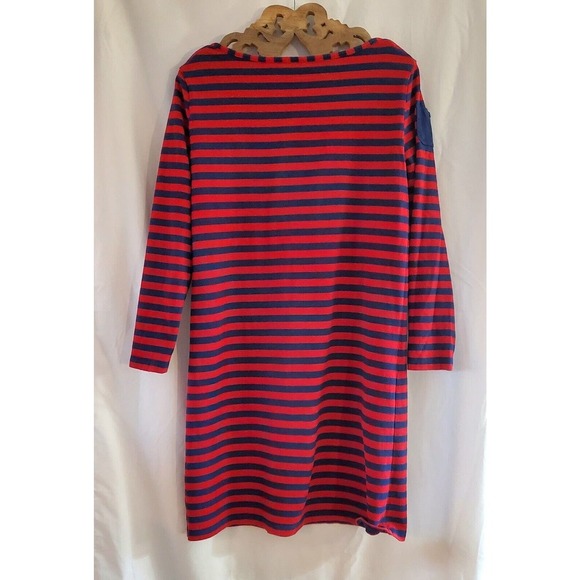 Vineyard Vines Women’s Size Medium 3/4 Sleeve Boat Neck Shirt Dress Red & Navy - Picture 2 of 4